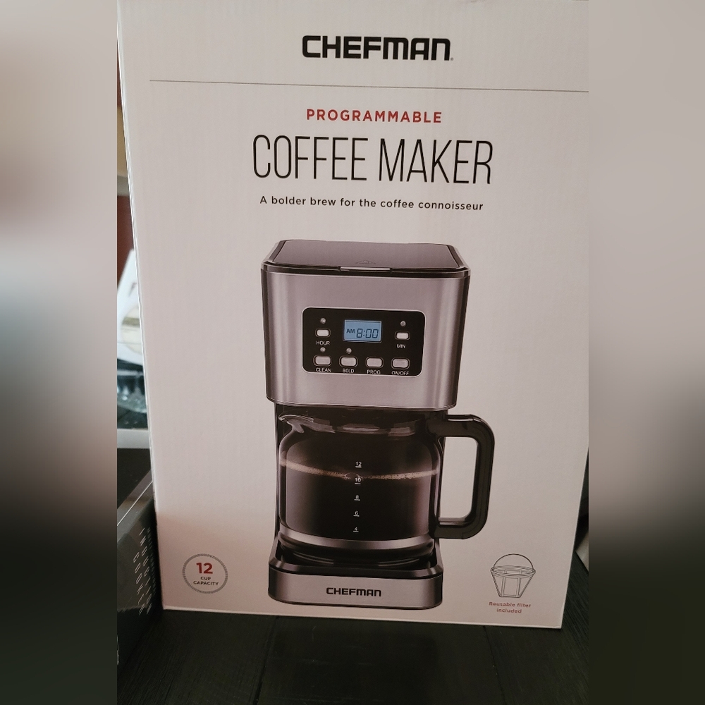 New Chefman Coffee maker w timer, cleaning Price Firm Due To Extra Shipping Fee